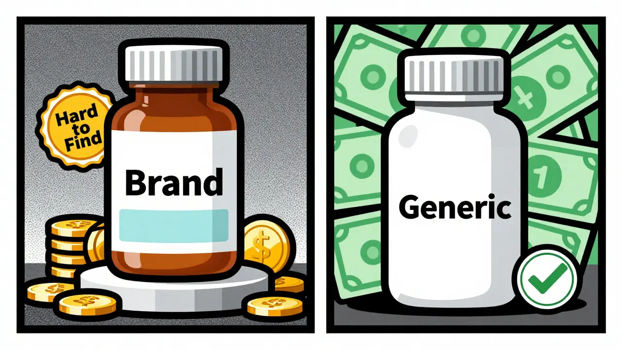 Comparison of expensive brand vs affordable generic pills
