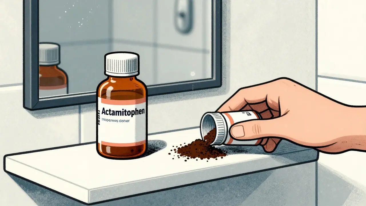 Medicine stored safely away from heat and proper disposal