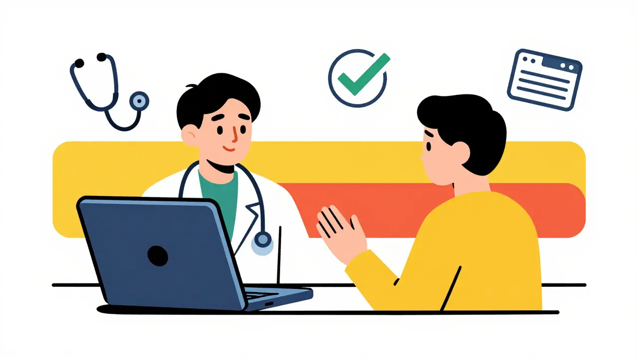 Telehealth video consultation with doctor