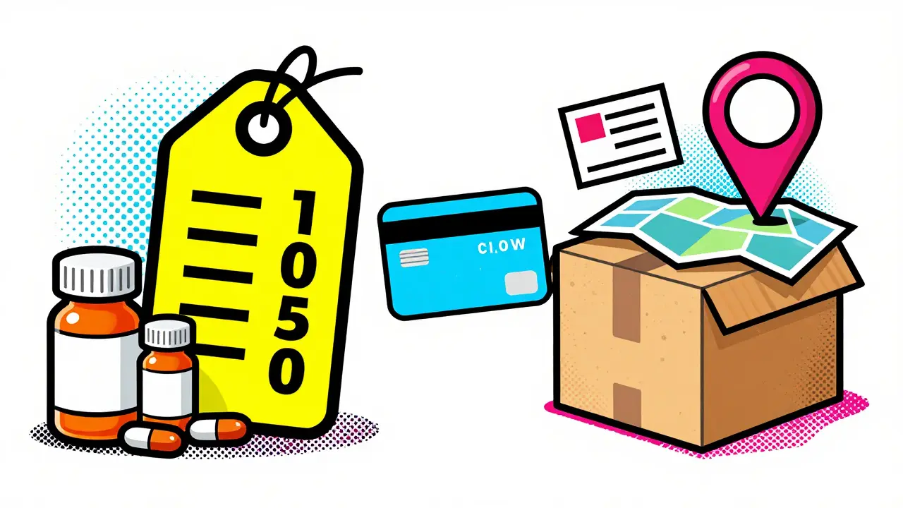 Illustration comparing medication costs and delivery options