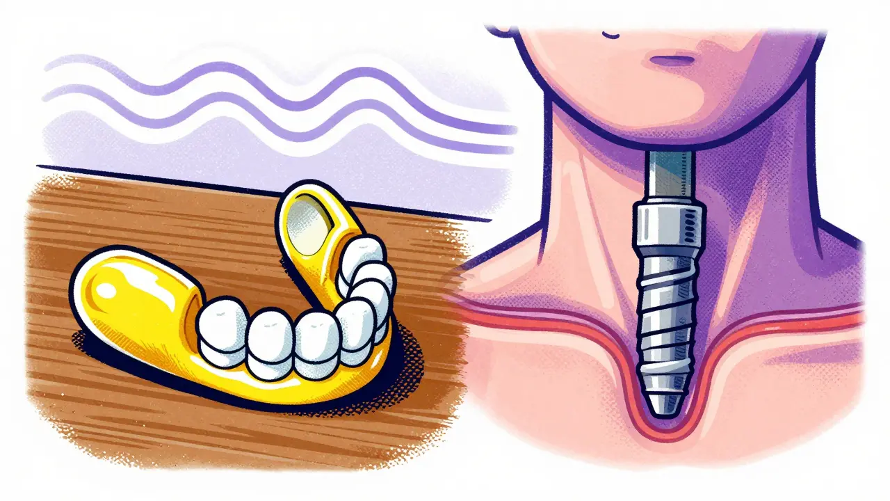Illustration comparing oral appliance and nerve stimulator