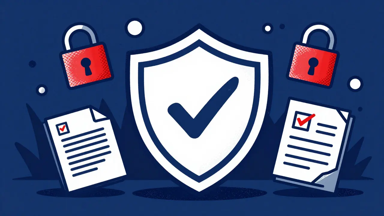 Security shield protecting against online drug scams